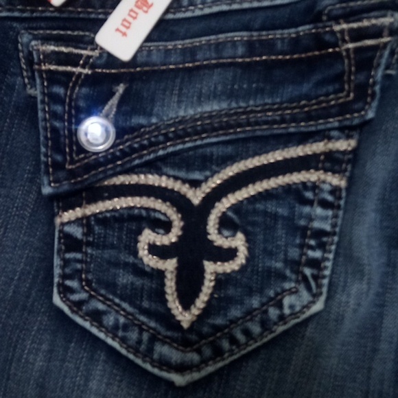 Rock Revival Women's 26 Johanna Bootcut Bejeweled Flap Pockets NWT - Picture 3 of 12